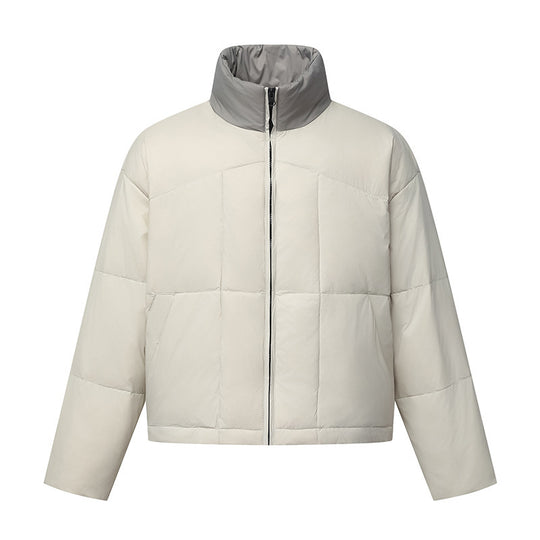 Unisex Boxy-Pufferjacke mit Stehkragen in Kontrastoptik und quadratischer Steppung Shop Nory