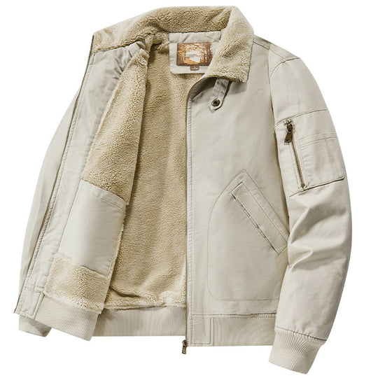 Herren Teddygefütterte Pilot-Bomberjacke mit Sherpa-Innenfutter und Ärmeltasche Shop Nory