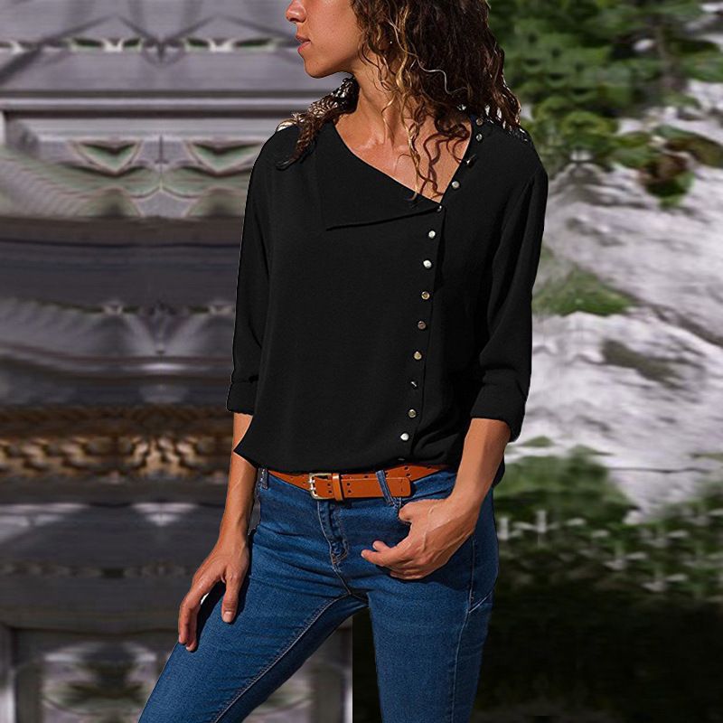 Damen Button-Up Relaxed Fit Bluse