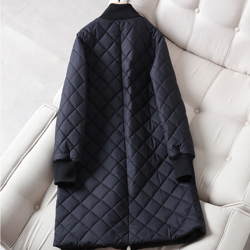 Damen Modisch gesteppter Long-Mantel Shop Nory