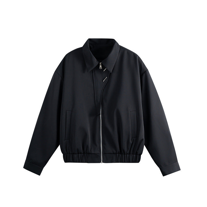 Unisex Leichter Blouson mit Umlegekragen, verdecktem Reißverschluss und elastischem Saum Shop Nory