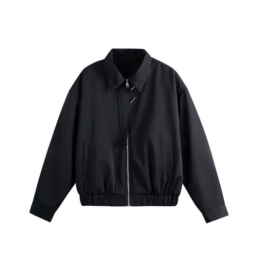 Unisex Leichter Blouson mit Umlegekragen, verdecktem Reißverschluss und elastischem Saum Shop Nory