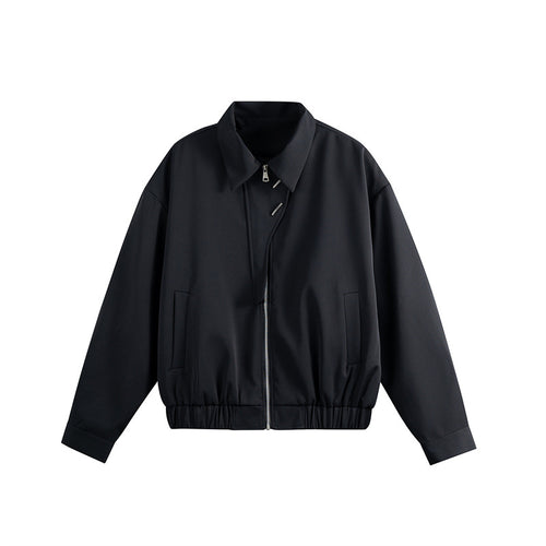 Unisex Leichter Blouson mit Umlegekragen, verdecktem Reißverschluss und elastischem Saum Shop Nory