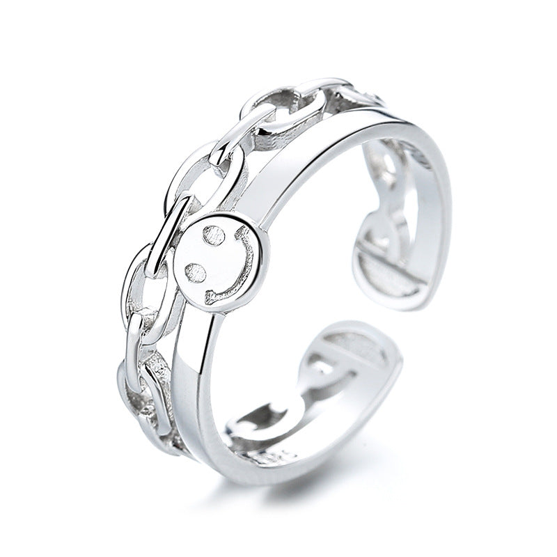 Damen Offener Ring mit verspieltem Kettendesign Shop Nory