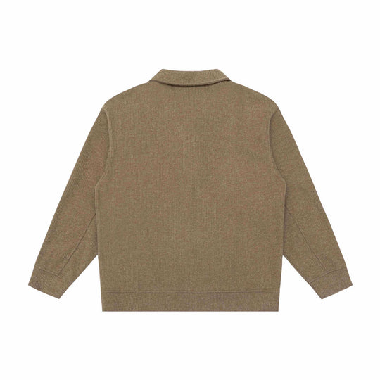 Unisex Feiner Schalkragen-Strickpullover mit halber Knopfleiste und geripptem Saum Shop Nory