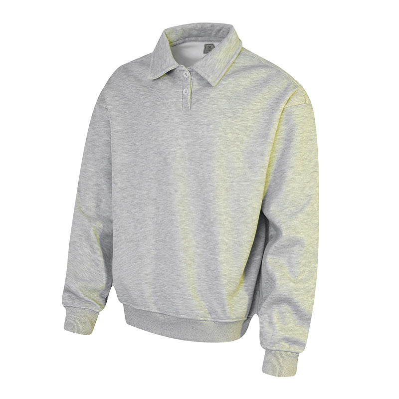 Herren Polo‑Sweatshirt im Oversize‑Relaxed‑Fit mit Rippbündchen und Knopfleiste Shop Nory