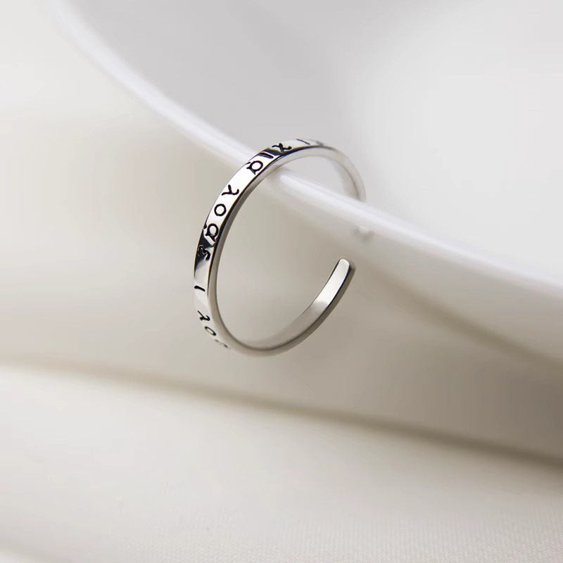 Damen Offener Schriftzug-Ring aus hochwertigem Edelstahl Shop Nory