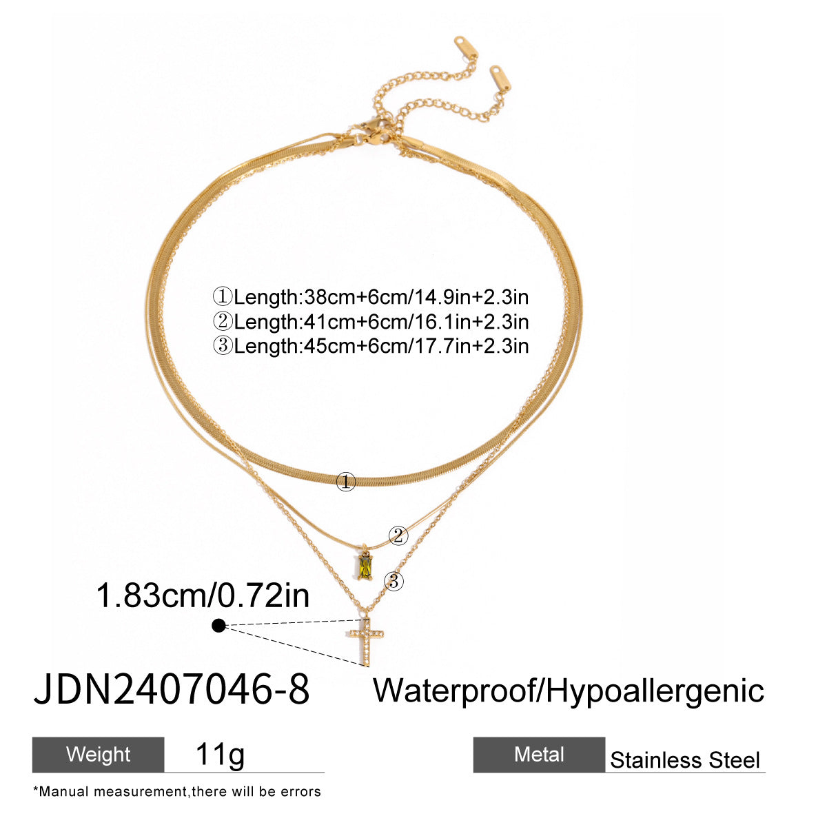 Damen Mehrlagige Halskette mit feinen goldenen Talismans und hypoallergenen Eigenschaften Shop Nory