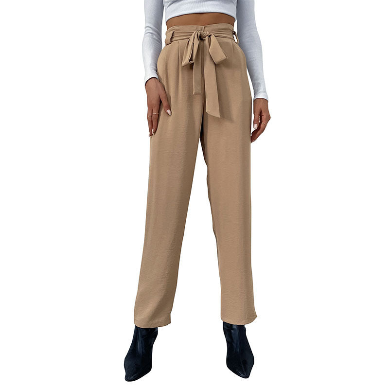 Damen Hochtaillierte Hosen mit Bindegürtel Shop Nory