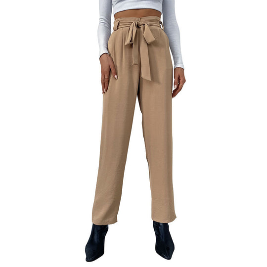 Damen Hochtaillierte Hosen mit Bindegürtel Shop Nory