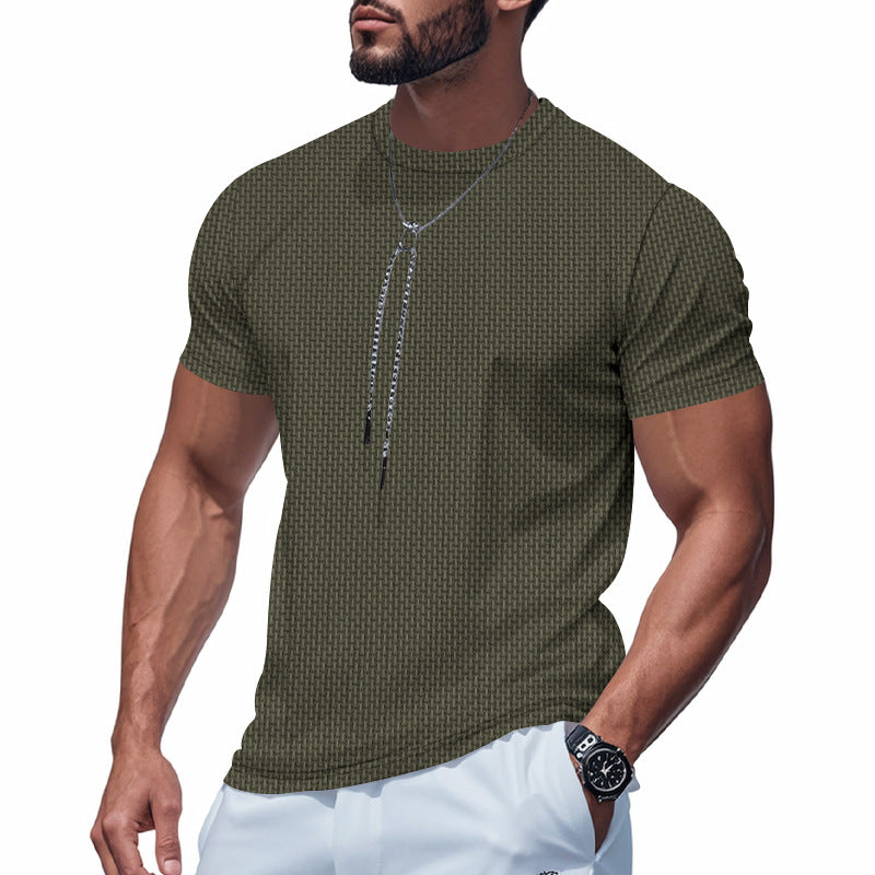 Herren Kurzarm T-Shirt mit strukturiertem Design und atmungsaktiver Baumwolle