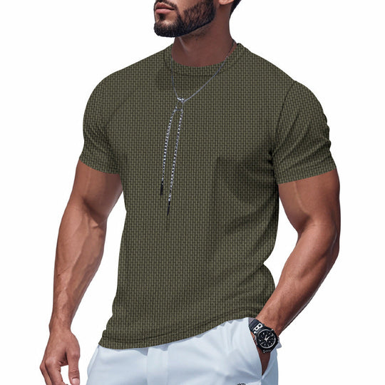 Herren Kurzarm T-Shirt mit strukturiertem Design und atmungsaktiver Baumwolle