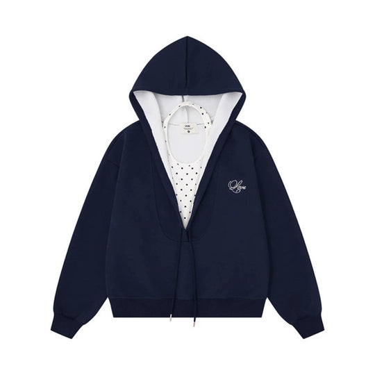 Damen Lagen-Kapuzenjacke mit integriertem Tupfen-Innenlayer und Tunnelzug Shop Nory