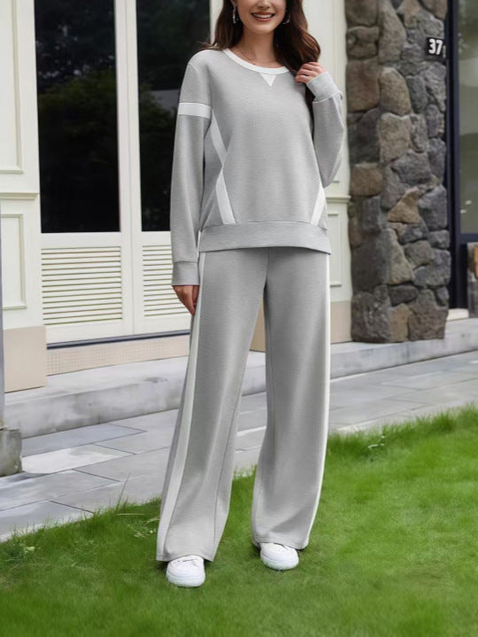 Damen Lounge-Set aus weichem Jersey mit weitem Bein und Kontraststreifen Shop Nory