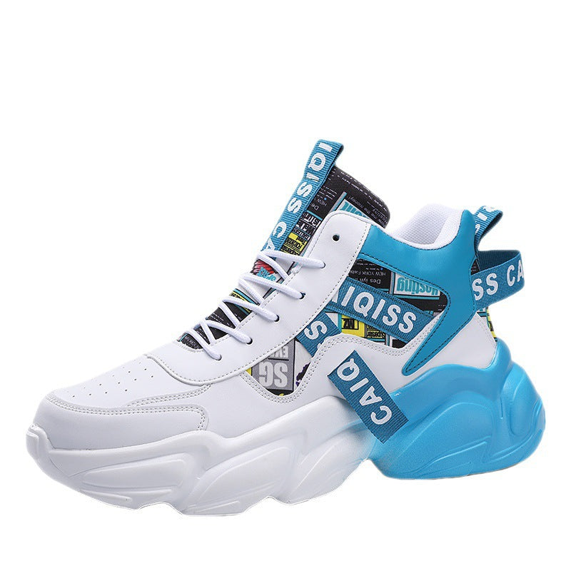 Herren futuristische High-Top Plateausneaker mit gemustertem Textil-Mix, gepolstertem Knöchelkragen und skulpturierter EVA-Sohle Shop Nory