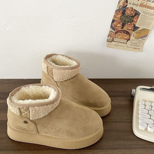 Damen Gefütterte Ankle‑Winterboots im Hausschuh‑Look mit Kunstfellfutter und rutschfester Profilsohle Shop Nory