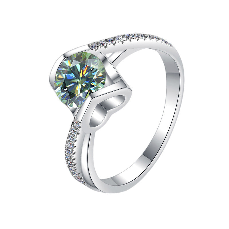 Damenring mit elegantem, facettiertem Hauptstein und funkelnden Zirkonia Shop Nory
