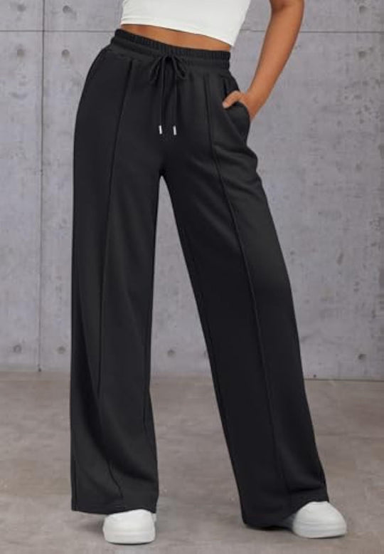 Damen Komfortable Weite Sweatpants mit elastischem Bund und praktischen Taschen