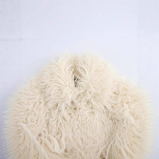 Damen Kurze shaggy Kunstpelzjacke mit Kapuze und hochfloriger Textur Shop Nory