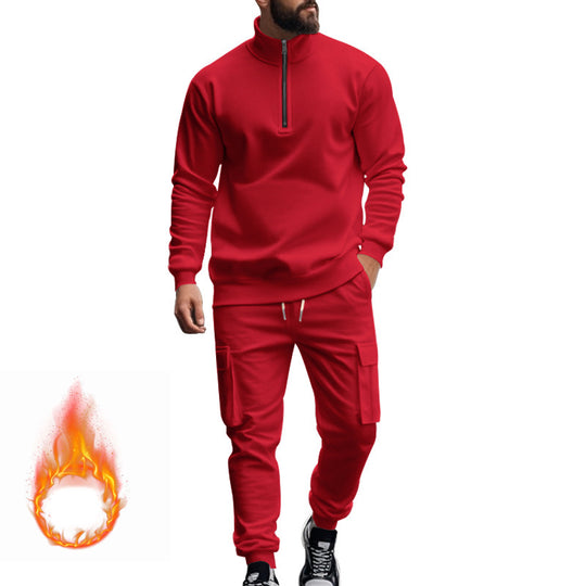 Herren nan sportlicher Cargo-Jogginganzug mit Troyerkragen Shop Nory