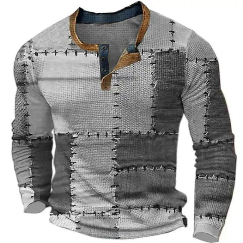 Herren Sportliches Langarmshirt mit Knopfleiste Shop Nory