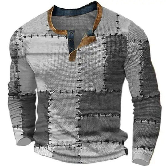 Herren Sportliches Langarmshirt mit Knopfleiste Shop Nory