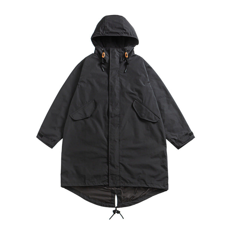 Unisex Oversize Wind- und Wasserdichter Parka mit Kapuze und Fischschwanz-Saum Shop Nory
