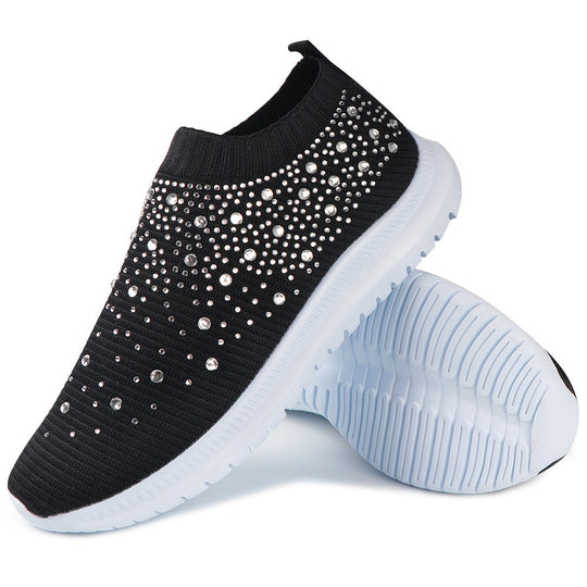 Damen Elastischer Strick‑Sneaker mit Schmucksteinbesatz Shop Nory