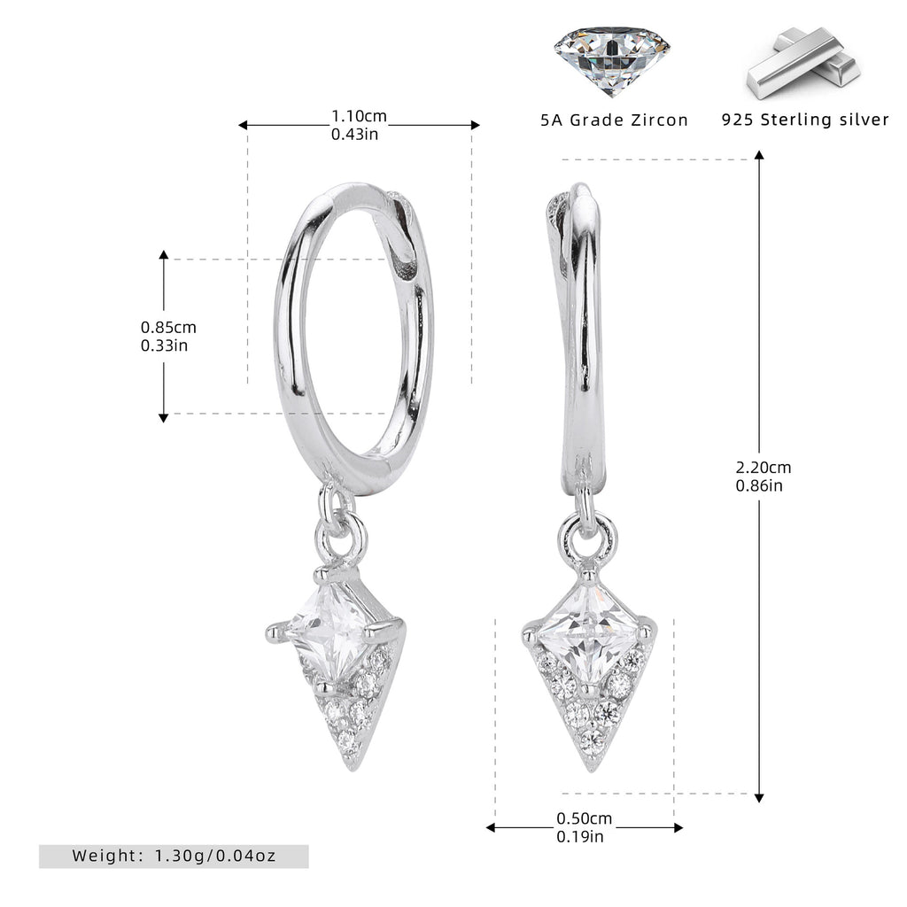 Damen Ohrhänger mit funkelndem Zirkonanhänger aus 925 Sterling Silber Shop Nory