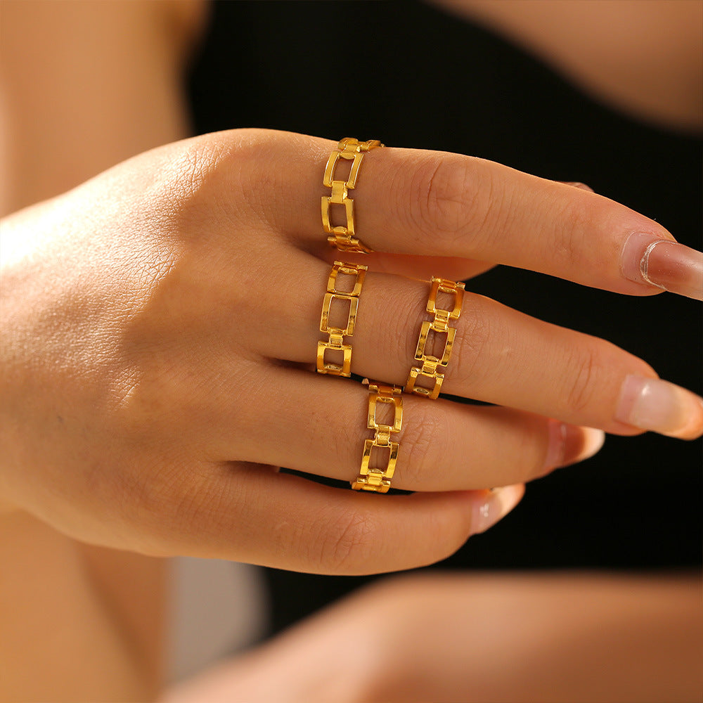 Damenring aus Titanstahl mit modernem Kettendesign Shop Nory
