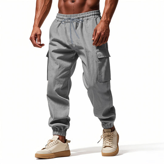 Herren Utility-Cargo-Jogger mit elastischem Bund, Kordelzug und großem Seitentaschen‑Panel Shop Nory