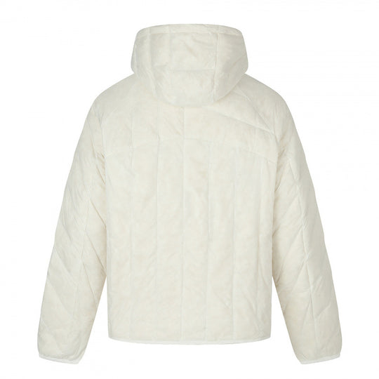 Unisex Kurz geschnittene gesteppte Kapuzenjacke mit diagonaler Steppung und elastischem Saum Shop Nory