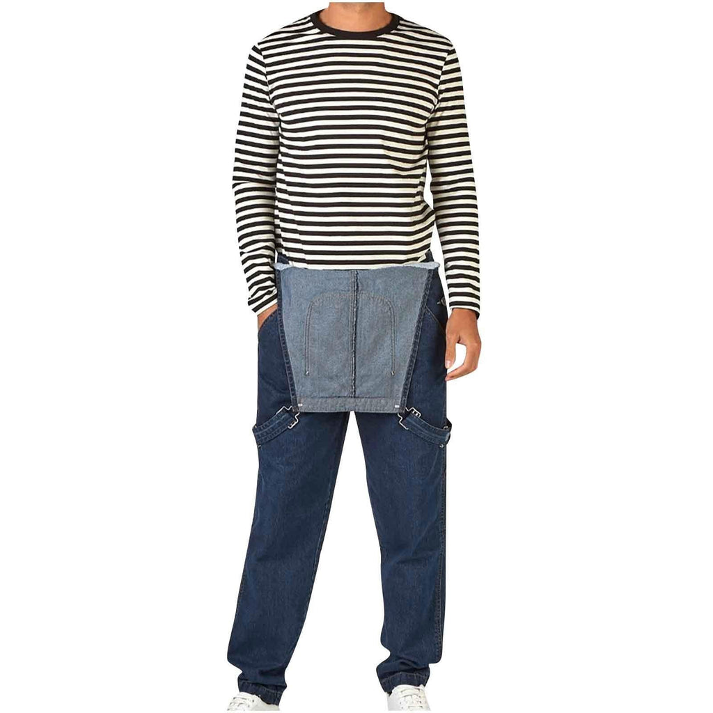 Herren Jeans Latzhose mit Taschen und verstellbarem Träger