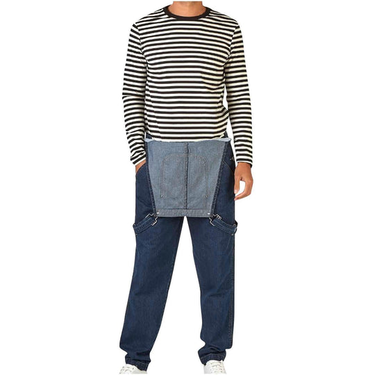 Herren Jeans Latzhose mit Taschen und verstellbarem Träger