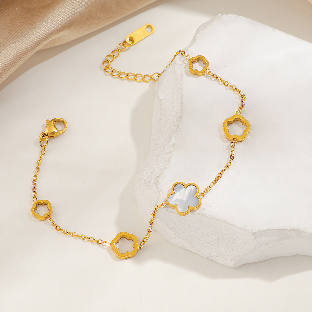 Frauen Blumen-inspirierte Link-Armbanduhr Shop Nory