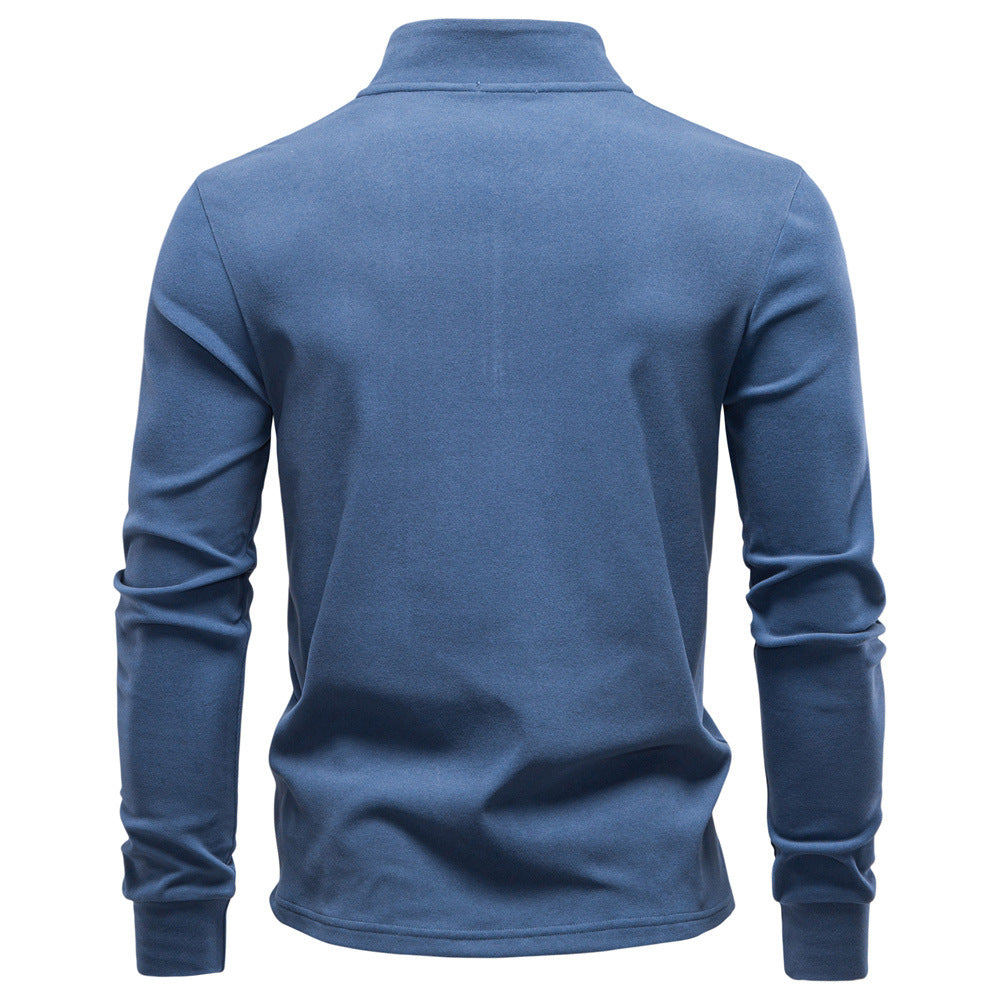 Herren funktionaler Sweatshirt mit hohem Kragen und kurzem Reißverschluss