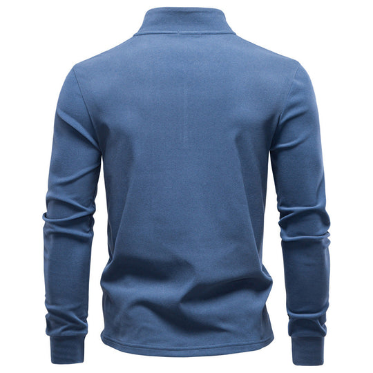 Herren funktionaler Sweatshirt mit hohem Kragen und kurzem Reißverschluss