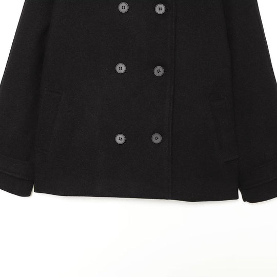 Damen Kurzer Doppelreihiger Wollmix-Cape‑Mantel mit hohem Stehkragen Shop Nory
