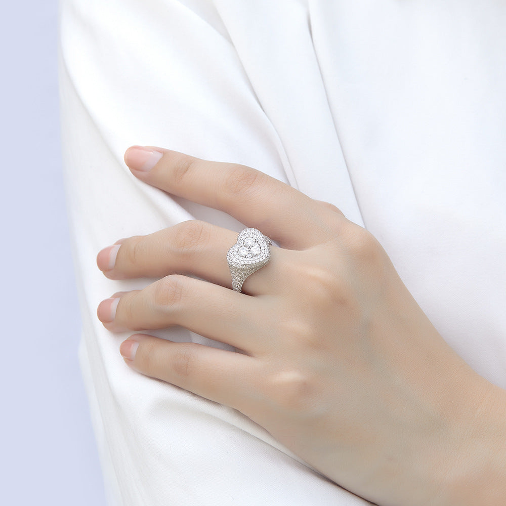 Damen Herzring mit funkelndem Zirkonia-Besatz Shop Nory