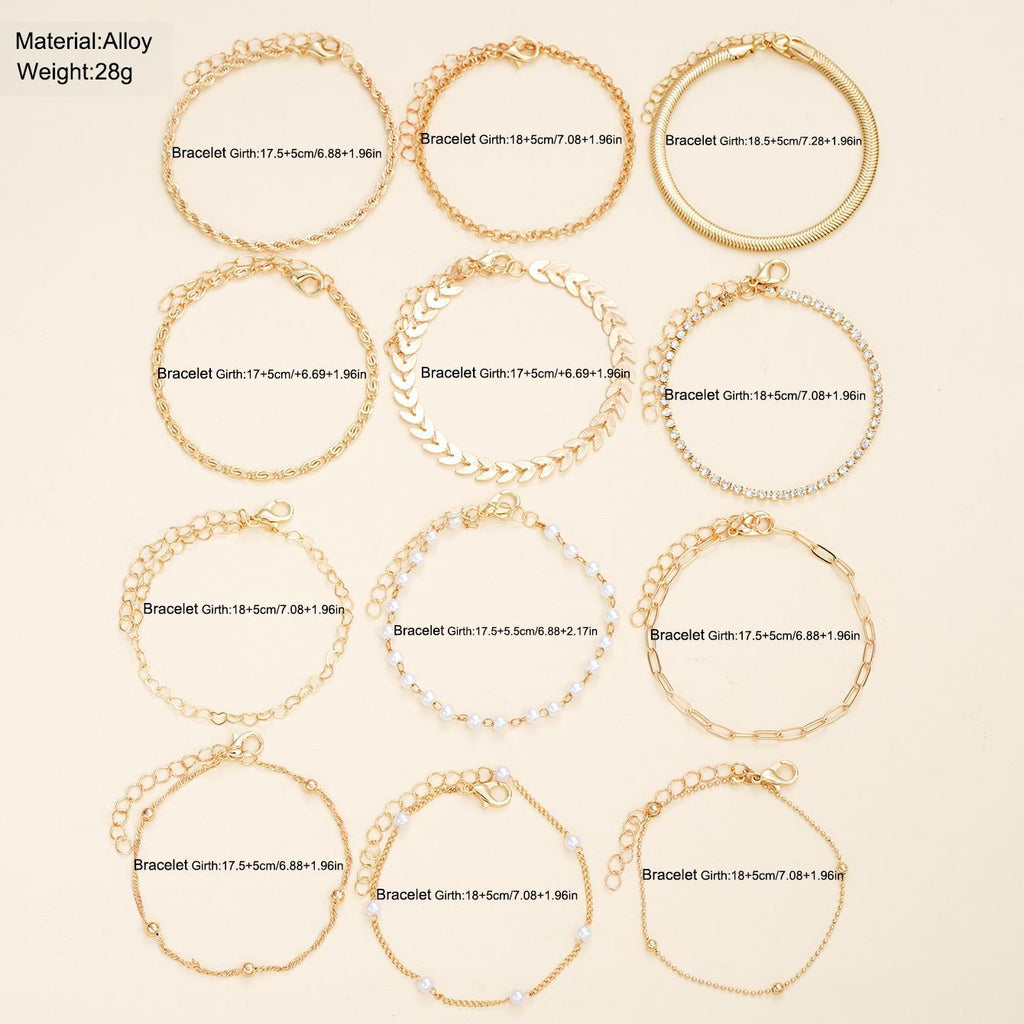 Damen Armband-Set mit funkelnden Kristallen und eleganten Kettendesigns Shop Nory