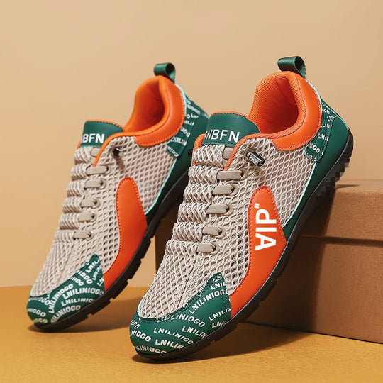 Herren Leichter atmungsaktiver Mesh-City-Runner mit stabiler Gummisohle und dekorativem Print Shop Nory