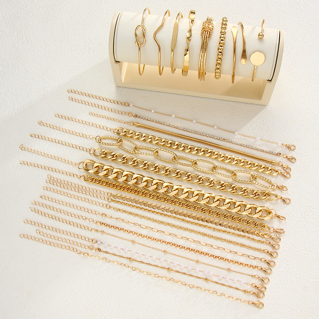 Damen Armreif-Set aus hochwertigem, goldfarbenem Metall mit vielfältigen Designs Shop Nory