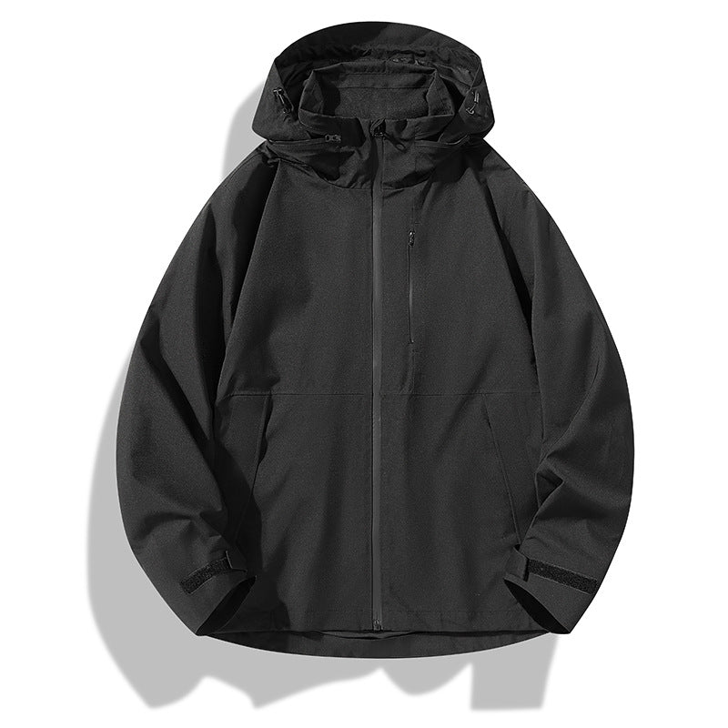 Herren Zweilagige wasserdichte Outdoorjacke mit Kapuze, Verschweißten Reißverschlüssen und Kontrastpaneelen Shop Nory