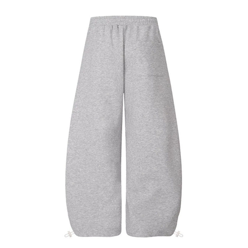 Damen Extraweite Palazzo-Loungehose mit hohem Bund, Druckschrift-Detail und verstellbarem Saum Shop Nory