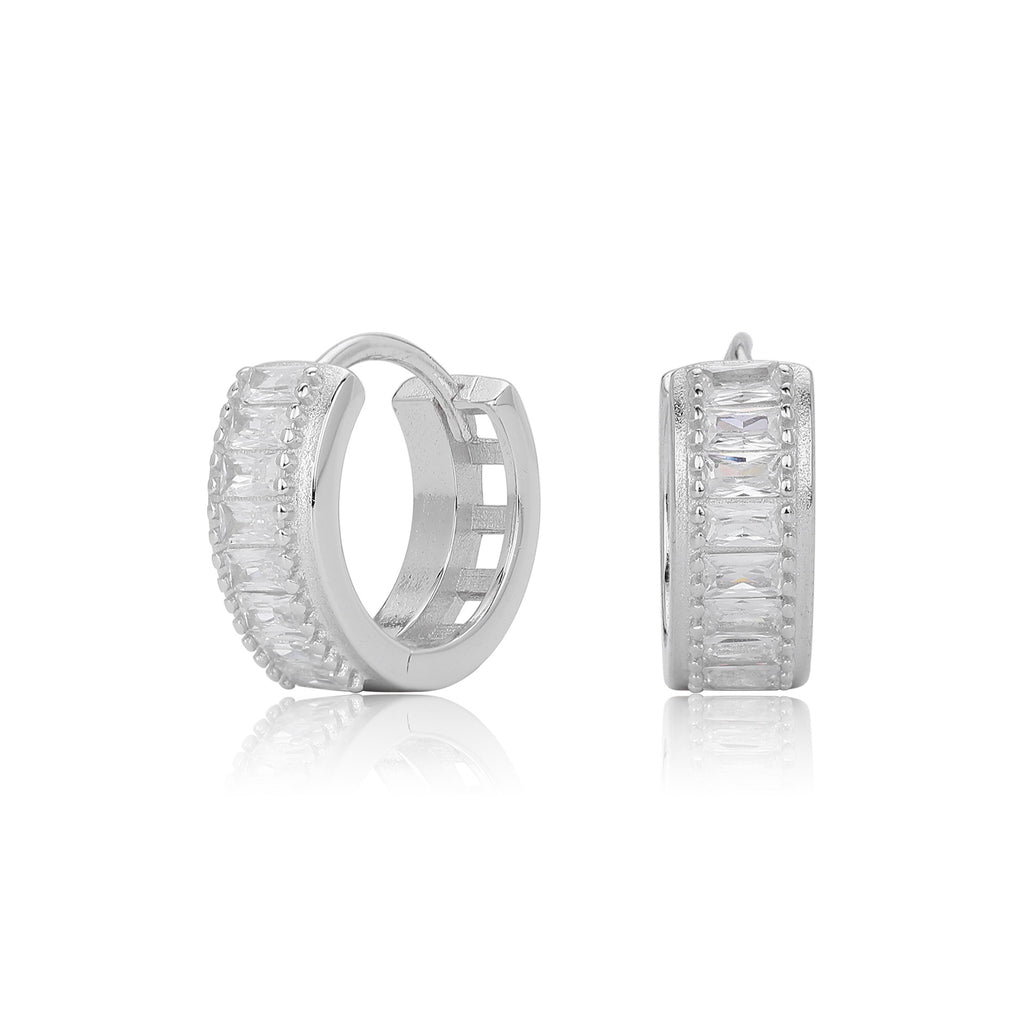 Damen Ohrstecker mit funkelndem Zirkonbesatz aus hochwertigem 925 Sterling Silber Shop Nory