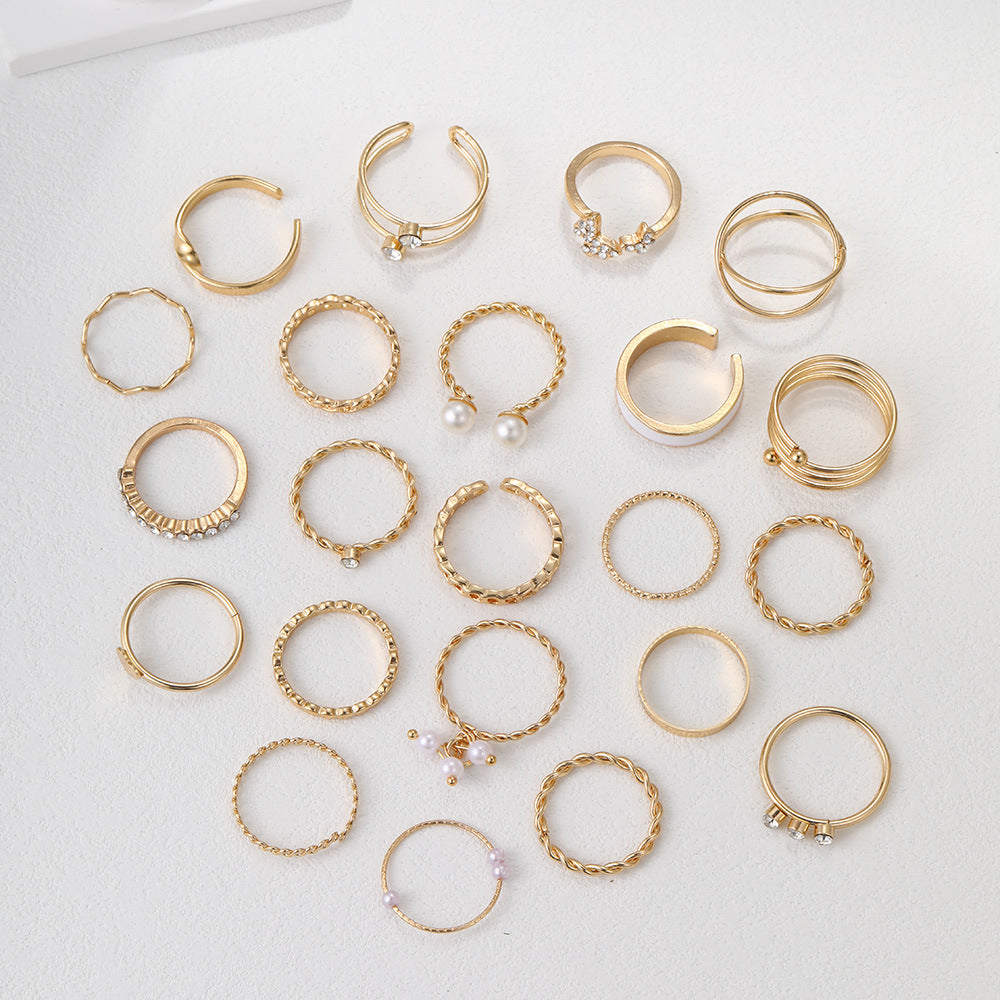 Damen Ring-Set mit filigranen Designs und funkelnden Akzenten Shop Nory