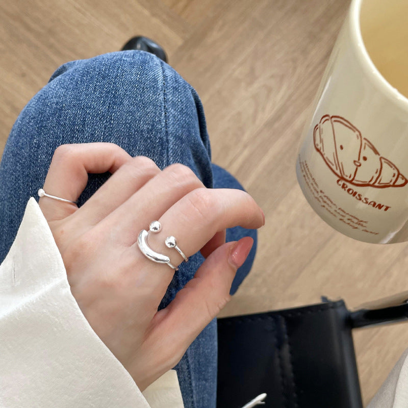 Damen Verspielter Ring mit lächelndem Design und trendigen Details Shop Nory