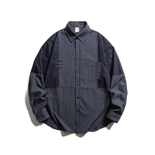 Herren Patchwork-Overshirt im Karomix mit Kontrastpaneelen Shop Nory