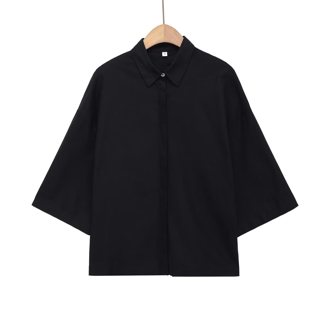 Damen Oversized-Hemdbluse mit kastiger Silhouette und Fledermausärmeln Shop Nory
