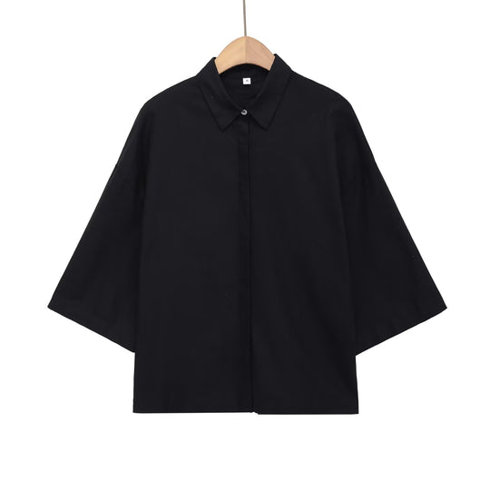 Damen Oversized-Hemdbluse mit kastiger Silhouette und Fledermausärmeln Shop Nory